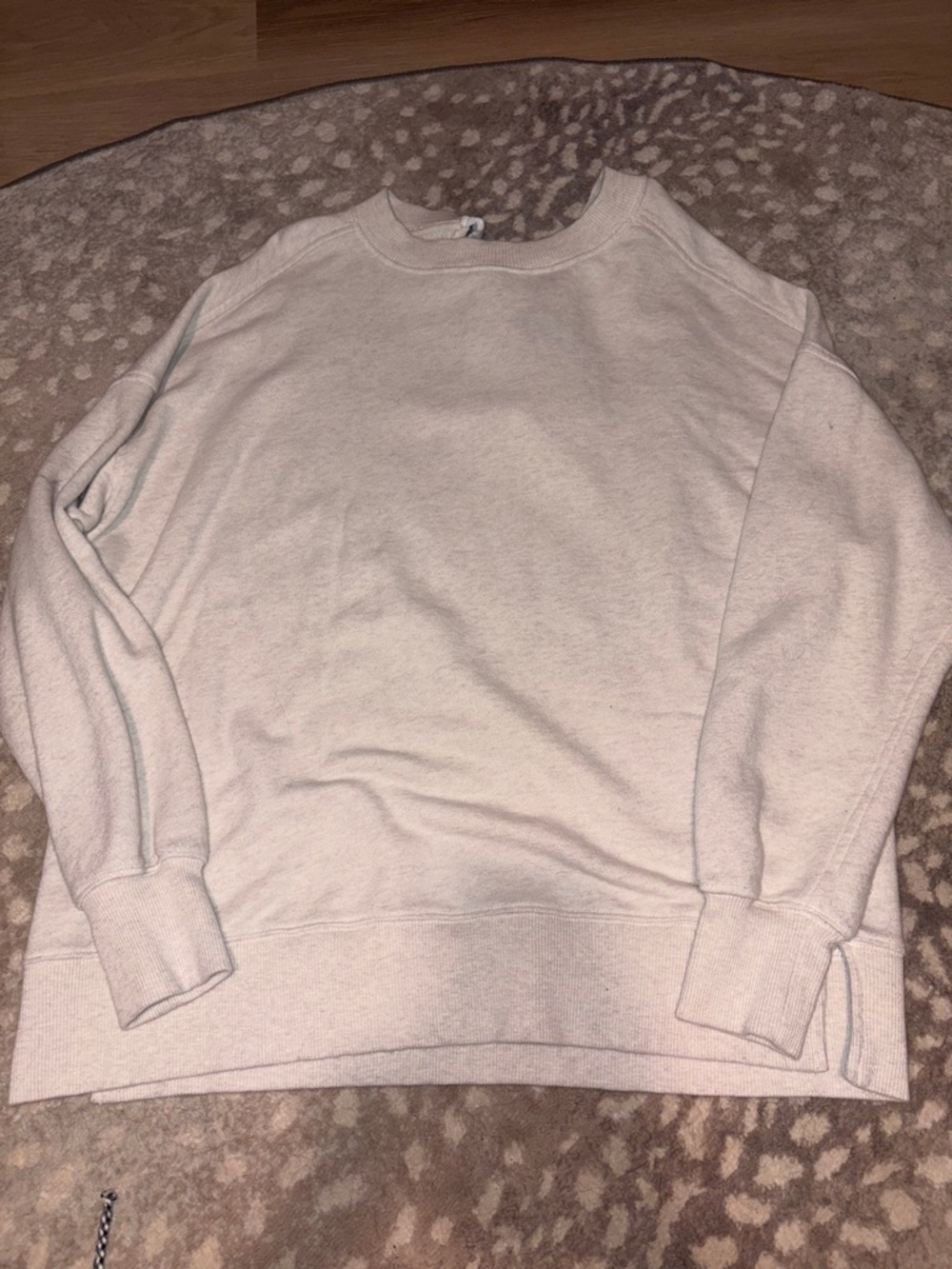 aerie Lightweight Crewneck Sweater in Light Cream
